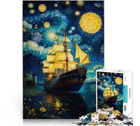 1000 teenager Pieces Jigsaw Puzzle pirate ship vangogh Familienspiel für und mit vollständig ineinander greifenden, zufällig geformten Teilen52x38cm
