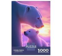 1000 Teenager Pieces Jigsaw Puzzle Polar Bear Family Sunset Jigsaw Puzzle Hands-on Game Difficult Hard Gifts for Friends And Family 70x50cm/1000pcs