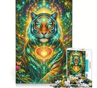 1000 Teenager Pieces Jigsaw Puzzle Psychedelic Ayahuasca Tiger, Relaxing Games, Difficult Challenge, Unique Birthday And Gifts 38x26cm