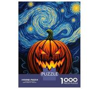 1000 Teenager Pieces Jigsaw Puzzle Pumpkin Night Sky Puzzle for Adults Family Games Difficult Hard Birthday Present, Gifts, 52x38cm/1000pcs