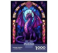 1000 Teenager Pieces Jigsaw Puzzle Purple Drakonar Dragon Puzzle for Adults Family Games Difficult Hard Birthday Present, Gifts, 70x50cm/1000pcs