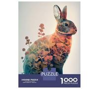 1000 Teenager Pieces Jigsaw Puzzle Rabbit Flower Jigsaw Puzzle Hands-on Game Difficult Hard Gifts for Friends And Family 70x50cm/1000pcs