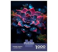 1000 Teenager Pieces Jigsaw Puzzle Rainy Succulent Flower Jigsaw Puzzle Hands-on Game Difficult Hard Gifts for Friends And Family 38x26cm/1000pcs