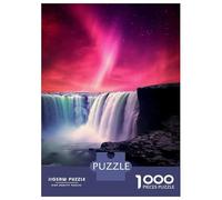 1000 Teenager Pieces Jigsaw Puzzle Red Northern Lights at Sky Jigsaw Puzzle Hands-on Game Difficult Hard Gifts for Friends And Family 70x50cm/1000pcs