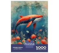 1000 Teenager Pieces Jigsaw Puzzle Red Whale Underwater Jigsaw for Adults Hands-on Game Improve Memory Birthday Present, Gifts, 52x38cm/1000pcs