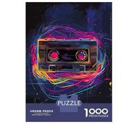1000 Teenager Pieces Jigsaw Puzzle Retro Cassette Tape Art Jigsaw for Adults Hands-on Game Improve Memory Birthday Present, Gifts, 38x26cm/1000pcs