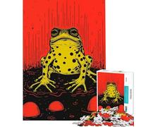 1000 Teenager Pieces Jigsaw Puzzle Riso Print Funky Frog Fun at Home Activities, Birthday Present Handson Game Suitable for Ages 14 And Up (38X26cm)