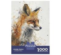 1000 Teenager Pieces Jigsaw Puzzle Rustic Fox Profile Jigsaw for Adults Hands-on Game Improve Memory Birthday Present, Gifts, 52x38cm/1000pcs