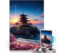 1000 teenager Pieces Jigsaw Puzzle Sakura Japan Pagoda Intellektuelles Spiel denn eignet sich ideal als Geschenk für die ganze Familie52x38cm