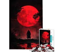 1000 Teenager Pieces Jigsaw Puzzle Samurai Under Blood Moon Family Games Learning Educational Toys Gifts For Birthdays Family Activities (Size 75x50cm)