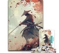 1000 Teenager Pieces Jigsaw Puzzle Samurai Warrior Japanese Brainteaser Family Games Precision Cutting Educational Toy (38x26cm)