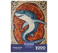 1000 Teenager Pieces Jigsaw Puzzle Shark Mosaic Art Jigsaw Puzzle Toy Wall Decor Difficult Challenge Gifts for Friends And Family 38x26cm/1000pcs