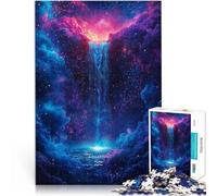 1000 teenager Pieces Jigsaw Puzzle Sign Aquarius Waterfall Intellektuelles Spiel mit passendem Poster und Quizblatt75x50cm