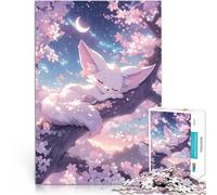 1000 teenager Pieces Jigsaw Puzzle Sleeping Fennec Fox pädagogische Herausforderung mit passendem Poster und Quizblatt52x38cm