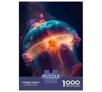 1000 Teenager Pieces Jigsaw Puzzle Space Jellyfish Milky Way Adult Jigsaw Puzzle Hands-on Game Wall Art Gifts for Friends And Family 70x50cm/1000pcs
