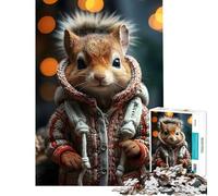 1000 Teenager Pieces Jigsaw Puzzle Squirrels Festive Flick Fun Activities at Home Difficult Challenge Educational Game for Age 14+ Game (50X75cm)