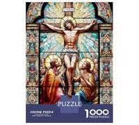 1000 Teenager Pieces Jigsaw Puzzle Stained Glass Jesus Jigsaw for Adults Hands-on Game Improve Memory Birthday Present, Gifts, 70x50cm/1000pcs