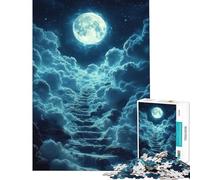1000 Teenager Pieces Jigsaw Puzzle Stairway to The Moon Fun Activities at Home Difficult Challenge Educational Game for Age 14+ Game (38X26cm)