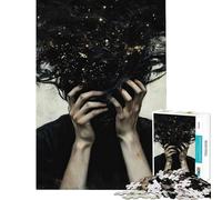 1000 Teenager Pieces Jigsaw Puzzle Starry Night Despair Fun Activities at Home Difficult Challenge Educational Game for Age 14+ Game (38X52cm)