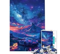 1000 Teenager Pieces Jigsaw Puzzle Starry Sky Sports Car Challenging To Complete Learning Educational Relax Games for And 14 Years And over (50x75cm)