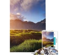 1000 Teenager Pieces Jigsaw Puzzle Stokksnes Mountain Iceland Fun Activities at Home Difficult Challenge Educational Game for Age 14+ Game (50X75cm)
