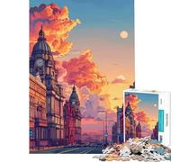 1000 Teenager Pieces Jigsaw Puzzle Sunset in Liverpool UK Help The Brain Exercise Analysis And Logic Educational Games for Ages 14 And over (38x26cm)