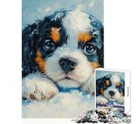 1000 Teenager Pieces Jigsaw Puzzle Sweet Cavalier King Charles Spaniel in Snow(无 Impossible Game for The Whole Family Toy Wall Decor Unique Gifts for Birthday And Christmas (38X52cm)