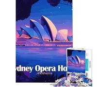 1000 Teenager Pieces Jigsaw Puzzle Sydney Opera House at Night for Educational Game Toys Educational Games Gifts Birthday For Family Fun (Size 38x52cm)