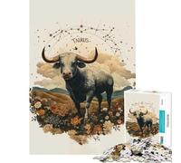 1000 Teenager Pieces Jigsaw Puzzle Taurus Zodiac Constellation Fun Activities at Home Difficult Challenge Educational Game for Age 14+ Game (38X26cm)