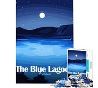 1000 Teenager Pieces Jigsaw Puzzle The Blue Lagoon Iceland Night Practical Game Learning Educational Toys Gifts for Women Men But Fun And Humorous (Size 38x26cm)