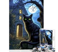1000 Teenager Pieces Jigsaw Puzzle The Cat Haunting Gaze Toy Wall Decor Gift Birthday Practical Game Interesting Stress Reduction Size 38x26cm