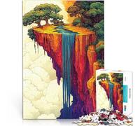 1000 teenager Pieces Jigsaw Puzzle The Edge of Eternity 鈥3Floating Falls Familienspaß Einzigartige Wohndekoration und Geschenke38x26cm