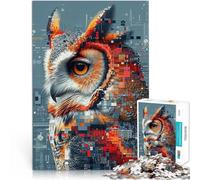 1000 teenager Pieces Jigsaw Puzzle The Pixelated Owl Lernspiel-Herausforderungsspielzeug Geschenkideen75x50cm