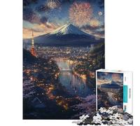 1000 Teenager Pieces Jigsaw Puzzle Tokyo Night Fireworks Brain Intelligence Challenge Addictive Toys Fun Games Difficult Hard Great Gifts (size 38x52cm)