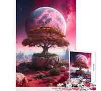 1000 Teenager Pieces Jigsaw Puzzle Tree on The Pink Planet Hands-on Game Perfect Decoration Educational Toy Train Your Brain And Hands (38X26cm)