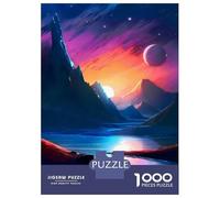 1000 Teenager Pieces Jigsaw Puzzle Twilight Mountain River Jigsaw Puzzle Hands-on Game Difficult Hard Gifts for Friends And Family 70x50cm/1000pcs