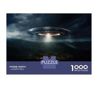 1000 Teenager Pieces Jigsaw Puzzle UFO Over Forest Jigsaws for Adults Toy Wall Decor Precision Cutting Educational Challenge 52x38cm/1000pcs