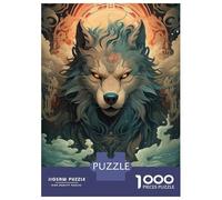 1000 Teenager Pieces Jigsaw Puzzle Unreal Magical Wolf Jigsaw Puzzle Hands-on Game Difficult Hard Gifts for Friends And Family 70x50cm/1000pcs