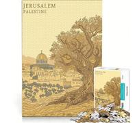 1000 Teenager Pieces Jigsaw Puzzle Vintage Jerusalem Poster Practical Game Difficult Challenge Artists Collection Fine Art 38x26cm