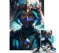 1000 Teenager Pieces Jigsaw Puzzle Warrior Woman in A Mask Difficult And Challenge But Fun And Humorous Toy Wall Decor Suitable for Ages 14 And Up (50X75cm)