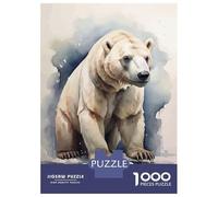 1000 Teenager Pieces Jigsaw Puzzle Watercolor Polar Bear Art Jigsaw Puzzle Hands-on Game Difficult Hard Gifts for Friends And Family 70x50cm/1000pcs