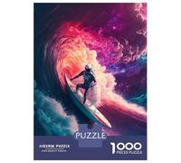 1000 Teenager Pieces Jigsaw Puzzle Wave Surfing Astronaut Jigsaw for Adults Hands-on Game Improve Memory Birthday Present, Gifts, 38x26cm/1000pcs