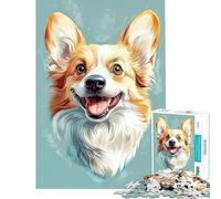 1000 Teenager Pieces Jigsaw Puzzle Welsh Corgi Portrait for Educational Game Challenge Toy Educational Game For Family Fun Great Gifts (Size 38x52cm)