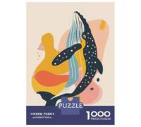 1000 Teenager Pieces Jigsaw Puzzle Whale Abstract Flat Jigsaw Puzzle Toy Wall Decor Difficult Challenge Gifts for Friends And Family 52x38cm/1000pcs