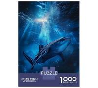1000 Teenager Pieces Jigsaw Puzzle Whale Shark Ocean Jigsaw Puzzle Toy Wall Decor Difficult Challenge Gifts for Friends And Family 38x26cm/1000pcs