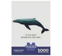 1000 Teenager Pieces Jigsaw Puzzle Whale Silhouette with Ocean Jigsaw Puzzle Toy Wall Decor Difficult Challenge Gifts for Friends And Family 52x38cm/1000pcs