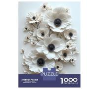 1000 Teenager Pieces Jigsaw Puzzle White Anemone Flowers Jigsaw Puzzle Toy Wall Decor Difficult Challenge Gifts for Friends And Family 52x38cm/1000pcs
