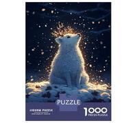 1000 Teenager Pieces Jigsaw Puzzle White Deer in Snow Jigsaw Puzzle Hands-on Game Difficult Hard Gifts for Friends And Family 52x38cm/1000pcs