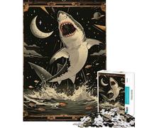 1000 Teenager Pieces Jigsaw Puzzle White Shark Tarot Card Help The Brain Exercise Analysis And Logic Educational Games for Ages 14 And over (50x75cm)