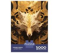 1000 Teenager Pieces Jigsaw Puzzle White Wolf Head Art Deco Jigsaw Puzzle Hands-on Game Difficult Hard Gifts for Friends And Family 70x50cm/1000pcs